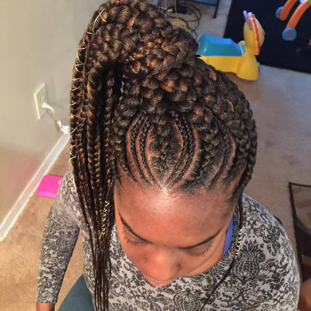 High Ponytail Cornrow