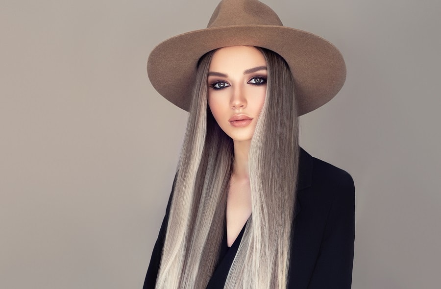 straightr sleek dark ash blonde hair