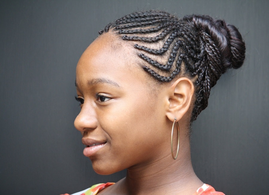 cornrow braided updo