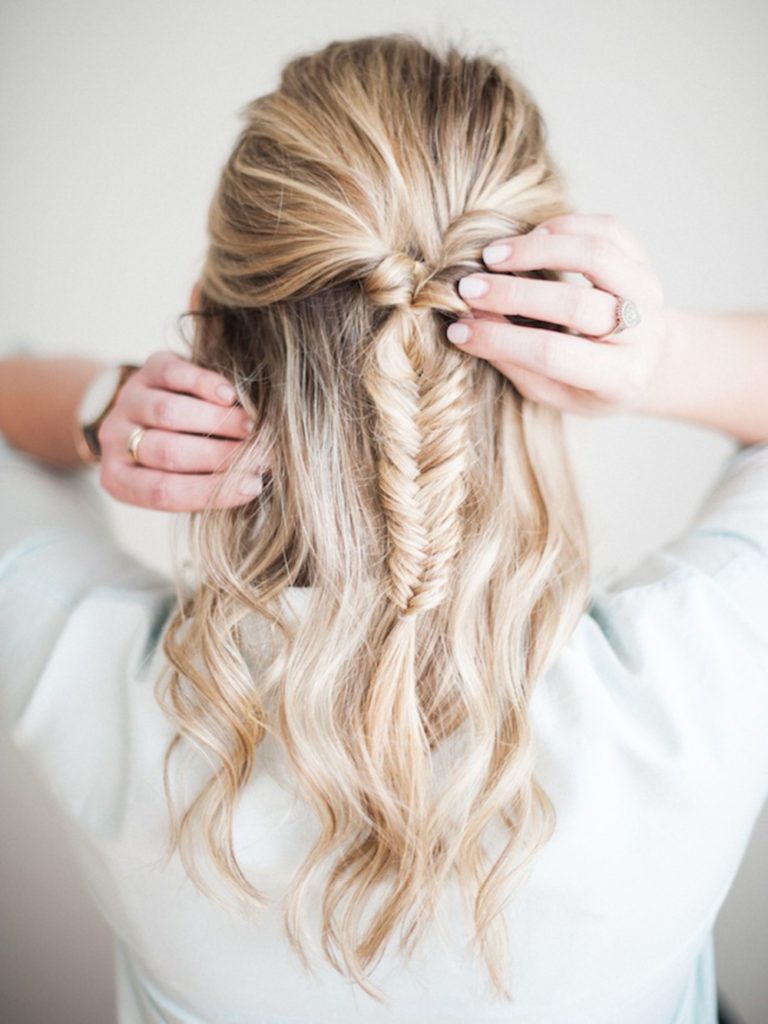 How to Create Half-Up Fishtail Ponytail