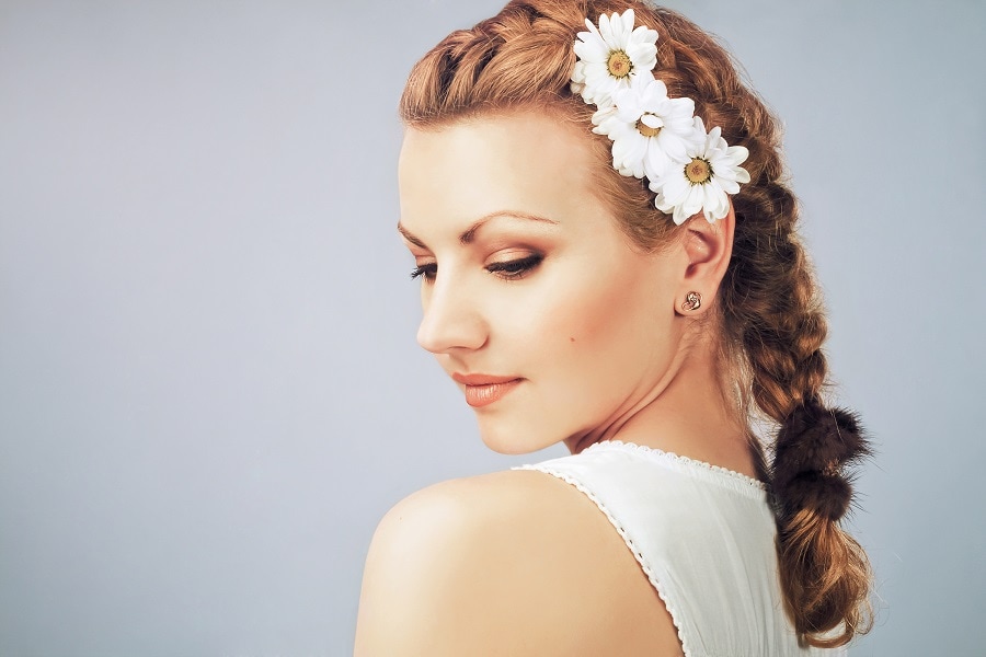 princess elsa inspired braid with flowers