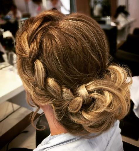 Updo hairstyles glamorous braided bun