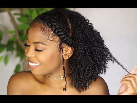 Half Up Crown Braid Tutorial On Natural Hair Ft. Mielle Organics Mongongo Line