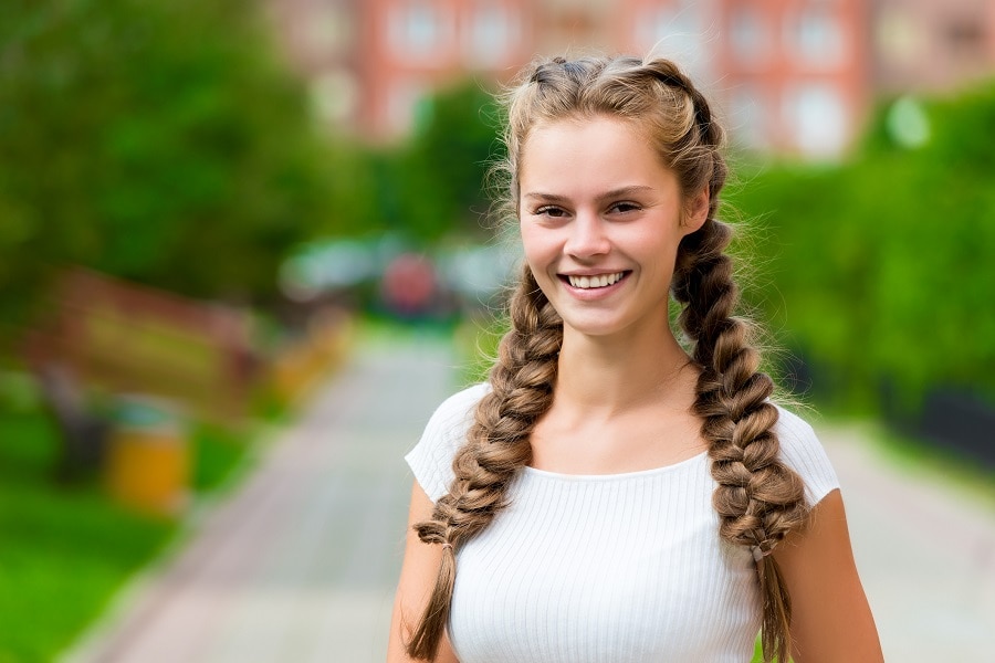 thick pull through two braids for long hair