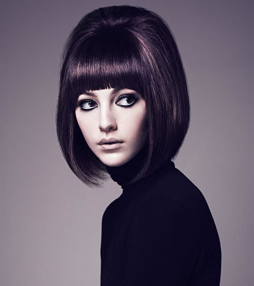 short bob hair style with bangs