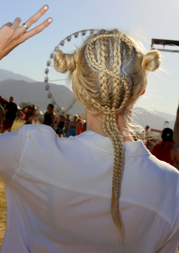 Double Twist Buns with Tiny Fishtail