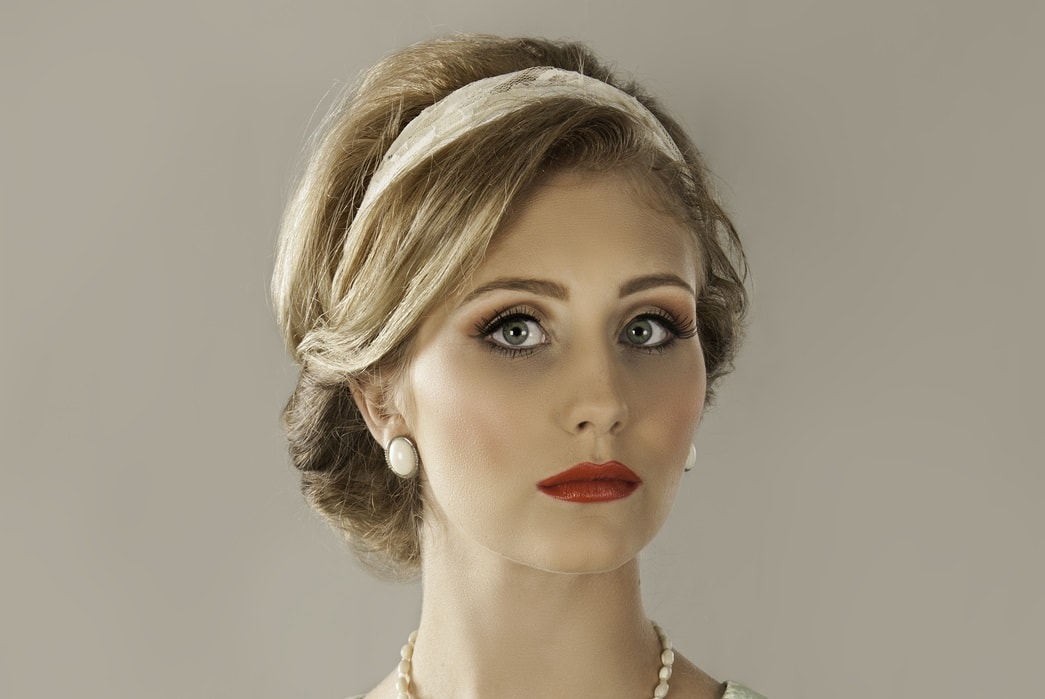 vintage updo with headband