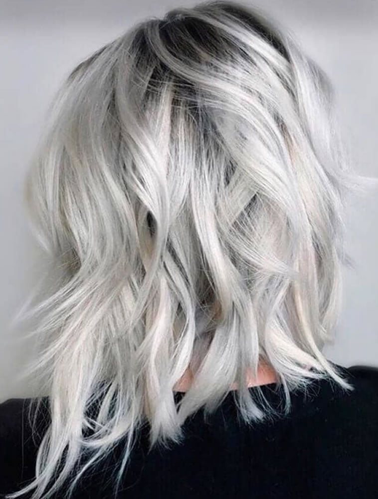 Light ash blonde platinum hair