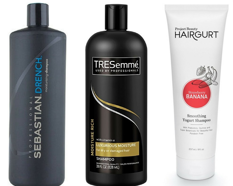 Best shampoos for curly hair: Sebastian Drench shampoo, Tresemme Luxurious Moisture shampoo, Project Beauty Hairgurt shampoo