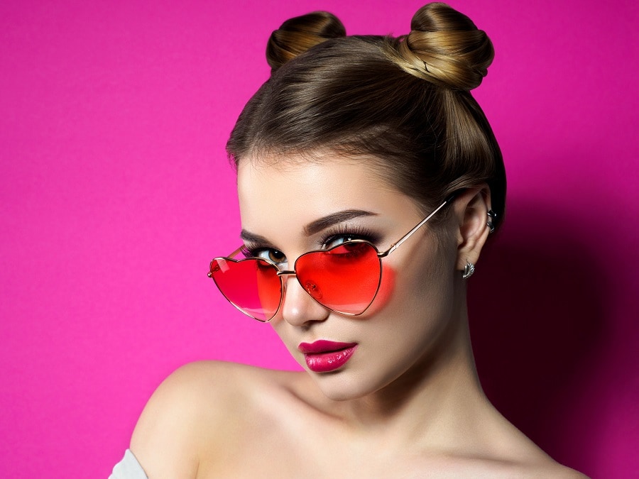 woman with funky party hairstyle