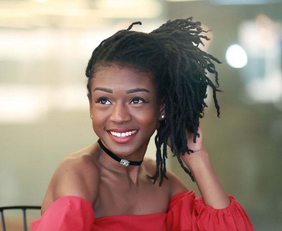 dreads ponytail for black girl