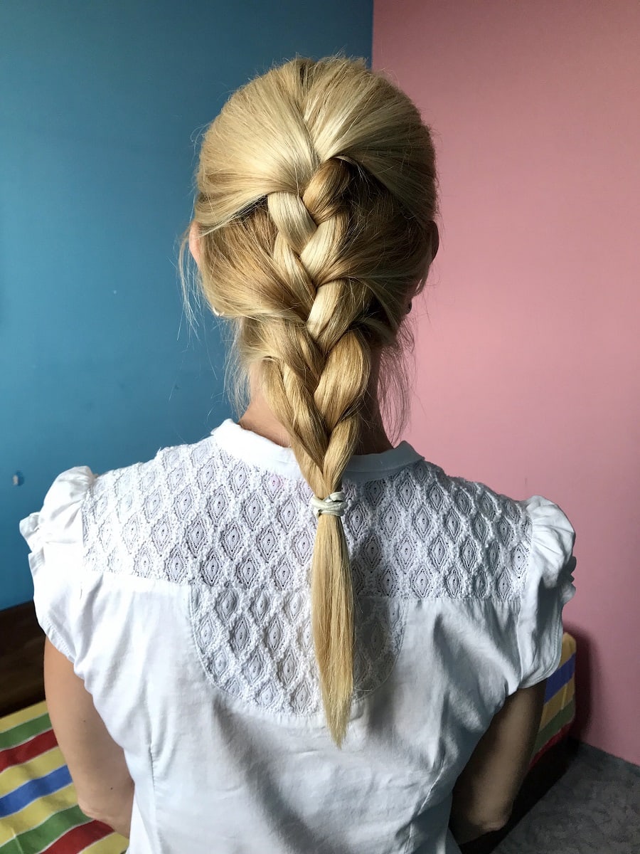 mermaid braid with light honey blonde hair