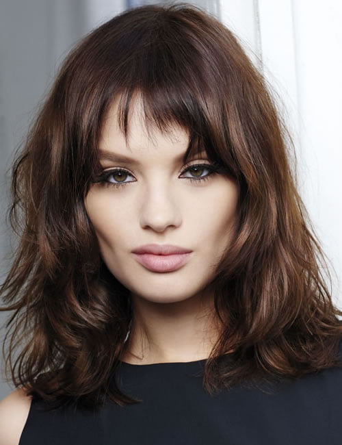 Highlight brown hair color long bob style 2019-2020