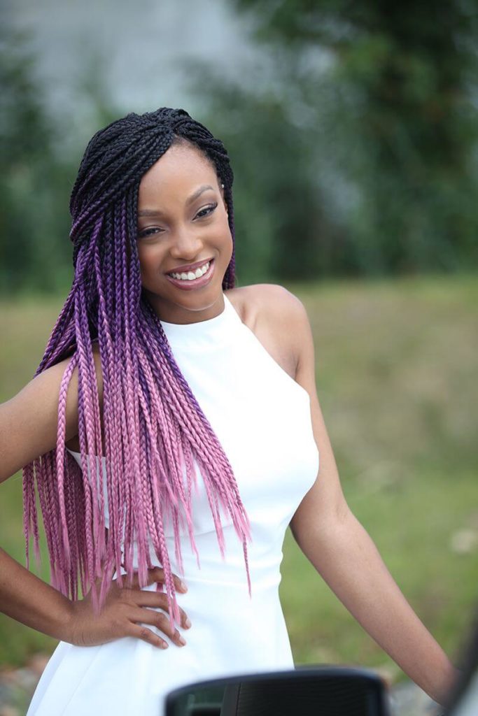 Pink Box Braids