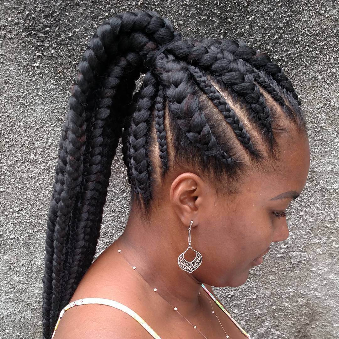 Cornrows with Ponytail