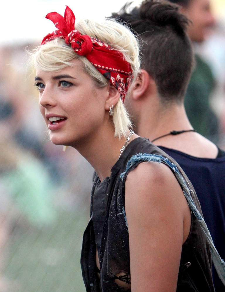 Short Blonde Hair with Bandana