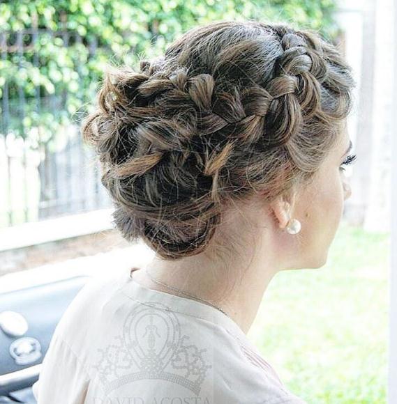 Blonde Updo hairstyles with braided