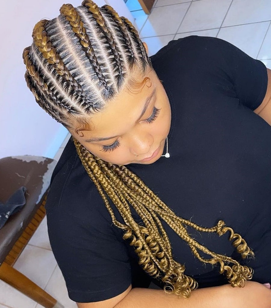 brown cornrow braids