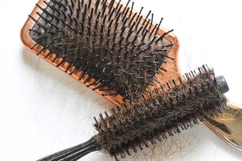 dirty hairbrush