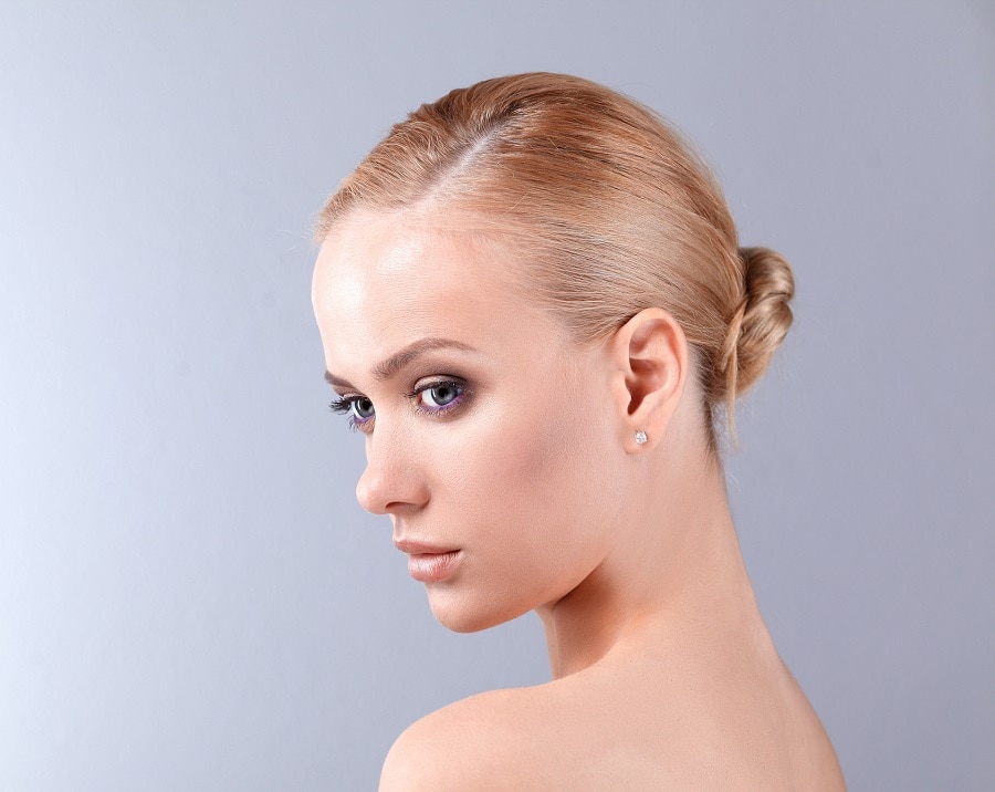 low bun for thin hair