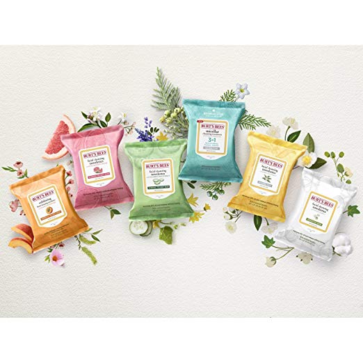 various colors of face wipes from burts bees