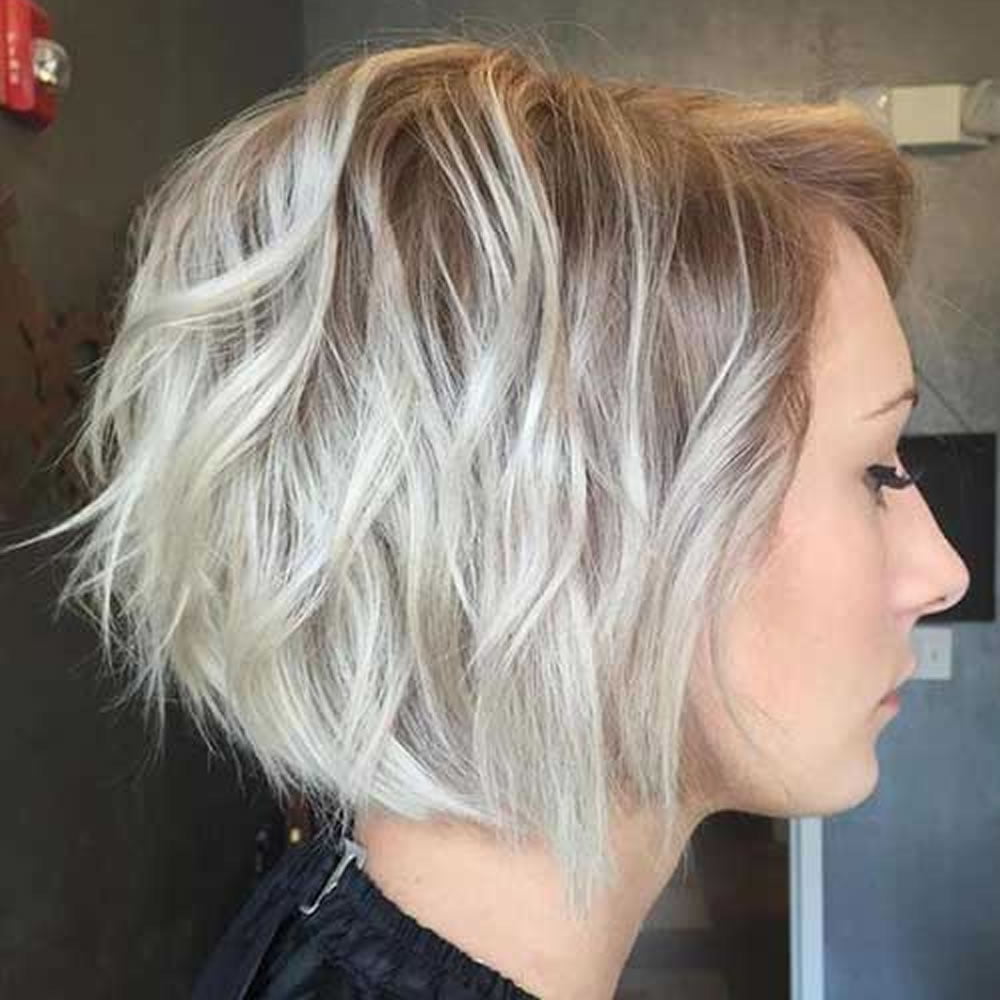 Balayage Asymmetrical Curly Bob Hairstyles -Short Bob Haircuts & Hair Color Ideas 2018