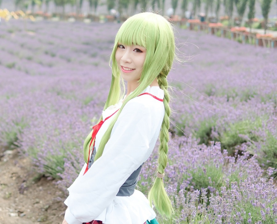 green hair braid