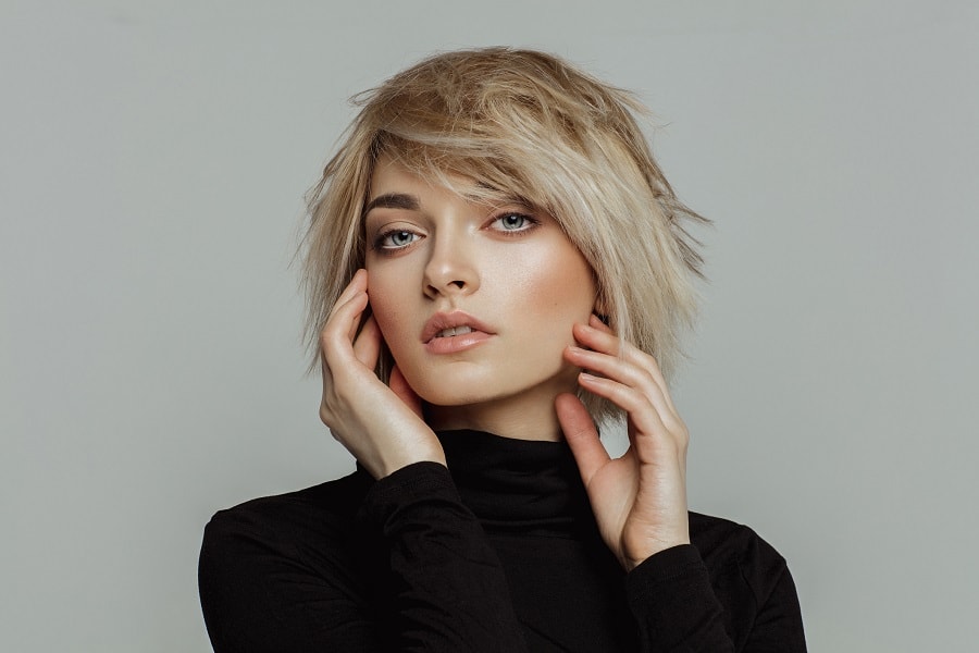 choppy blonde bob hairstyle