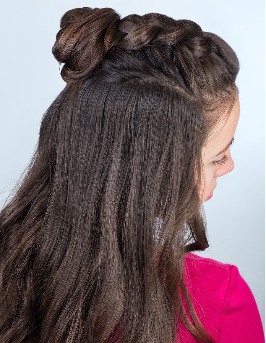 half braided updo