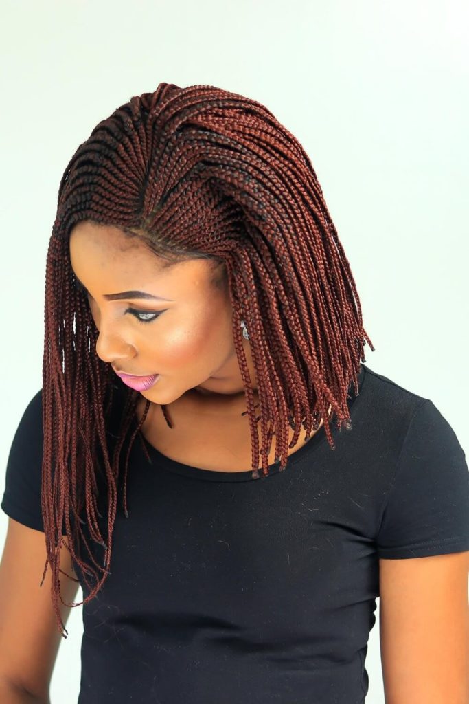 Cornrow V-Side Part Braids