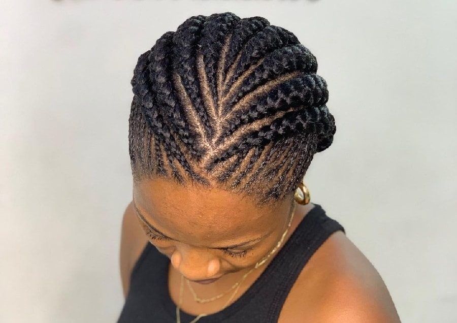 updo with nigerian braids