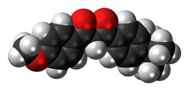 Avobenzone Spacefill Model