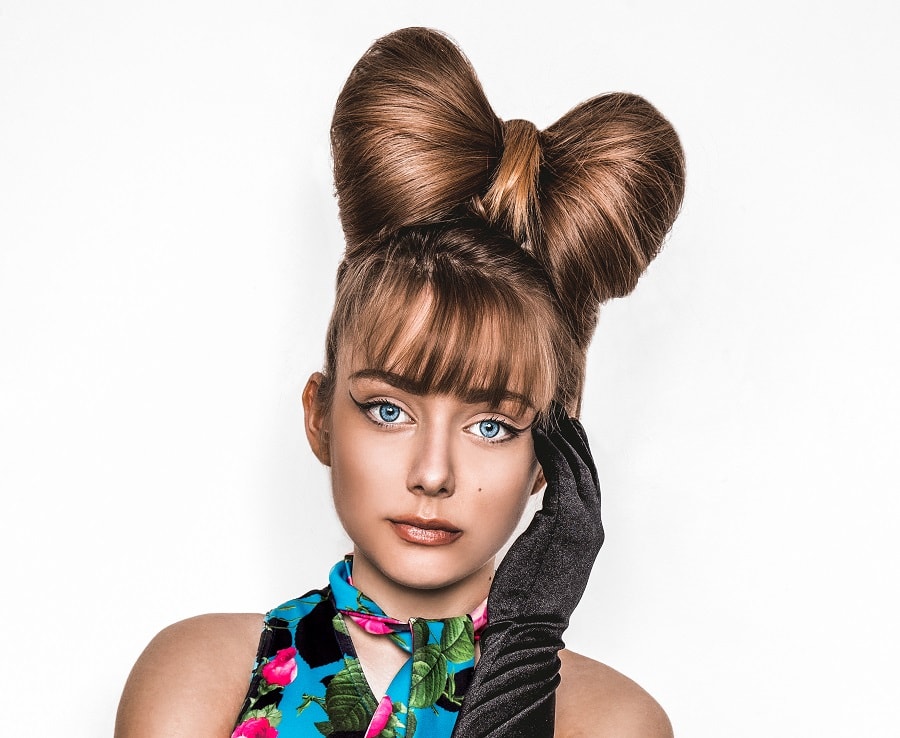 bow updo with no part