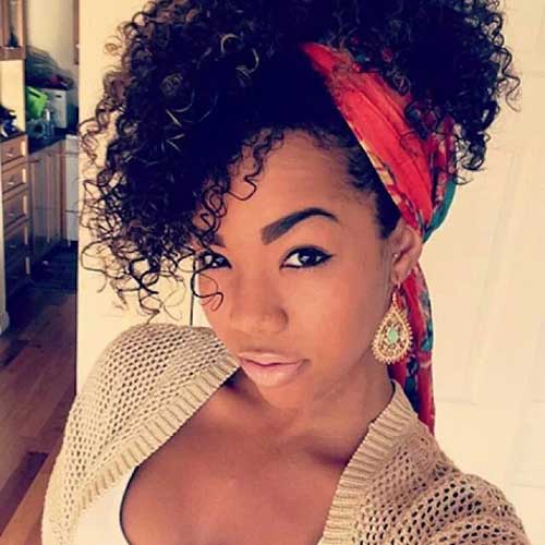 Natural Hair Girls Styles with Scarves