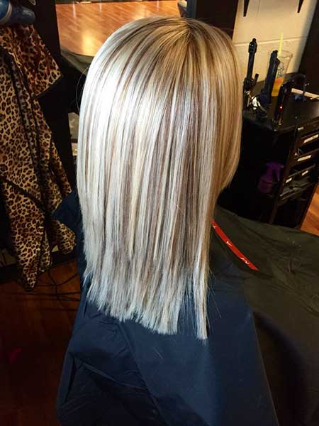 Cool Ash Blonde Blonde Ighlights On Brown Air Straight, Balayage, Ombre