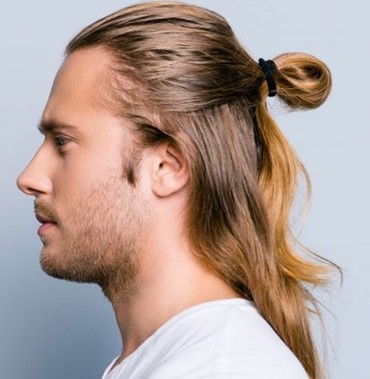 Long hair men bun