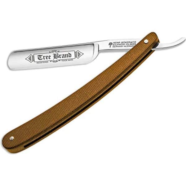 Boker Straight Razor Brown Canvas Micarta Handle