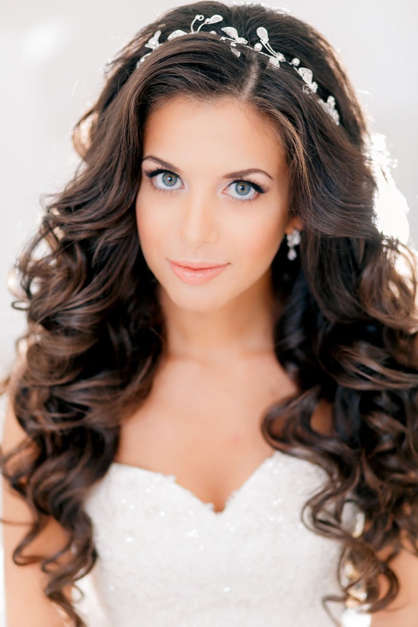 Unbelievable Wedding day Long Wavy Black Hairstyles for Bride 2017