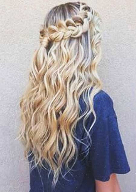 Curly, Dutch, Waterfall, Curls, Long, Wedding