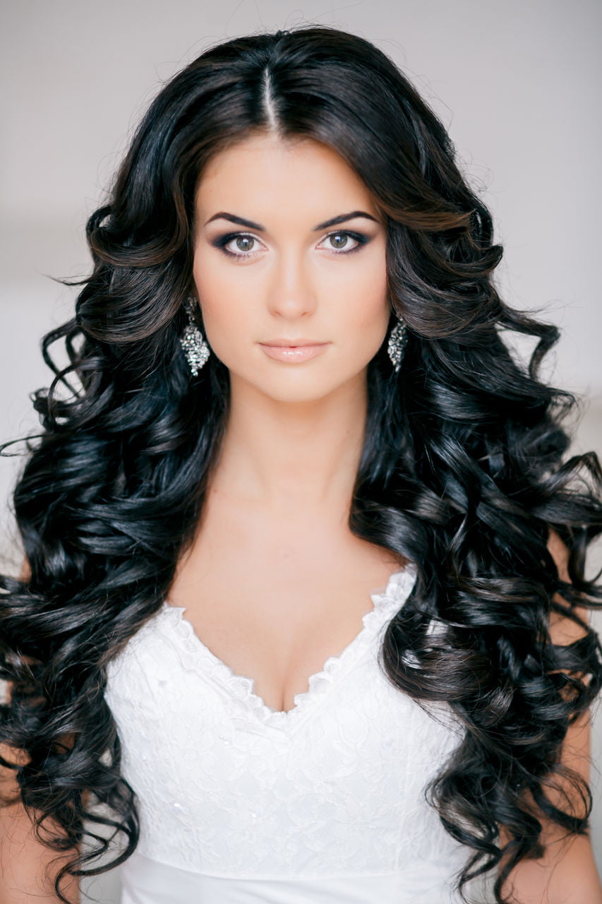 Spectacular Wedding day Long Lenght Black Hairstyles for Bride black Hair 2017