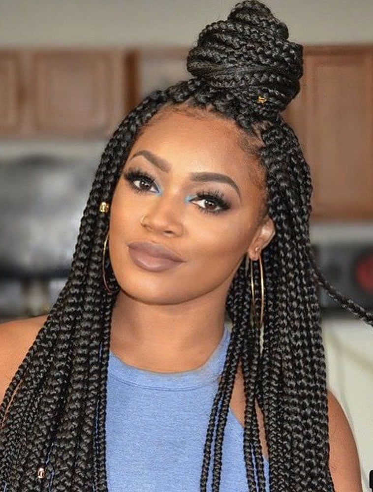 Bun box braids