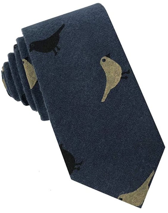 Bird Print Cotton Mens Ties