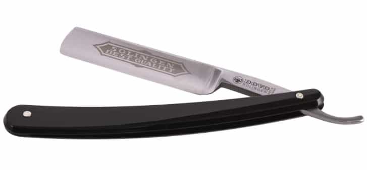 DOVO Straight Razor with Cellidur Black Handle Carbon Steel Blade