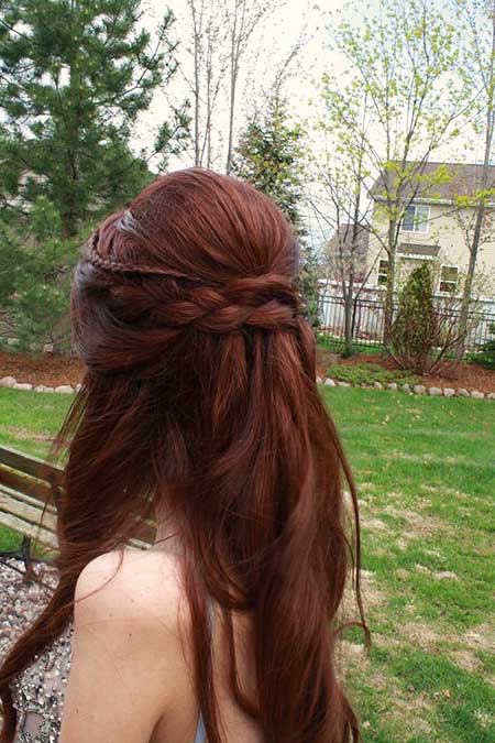 Teased, Up, Hairdos, Bun, Waterfall, Long