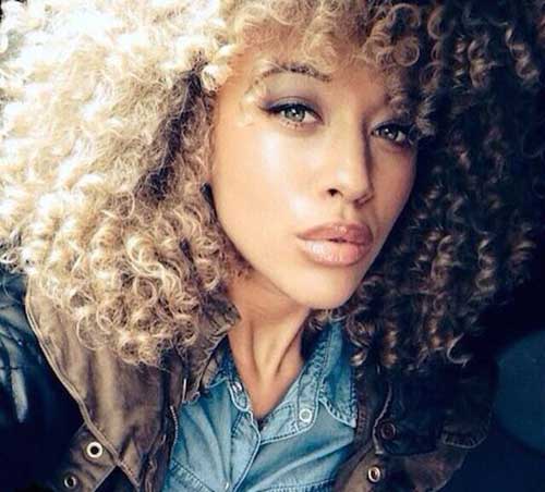 Black Girl Blonde Long Natural Curly Hair