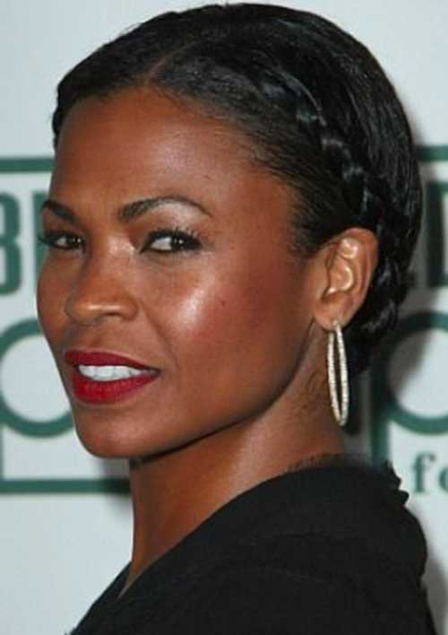 Nia Long Two Cornrows Braids Bun