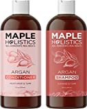 Argan Oil Shampoo and Conditioner Set - Sulfate Free Shampoo and Conditioner for Dry Damaged Hair with Argan Oil of Morocco - Volumizing Shampoo and Conditioner for Curly Frizzy Dry Damaged Hair