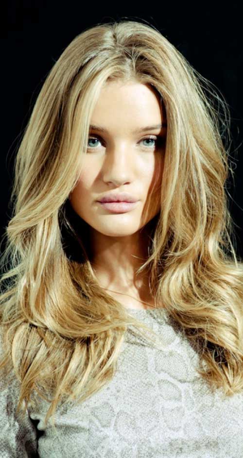 Rosie Huntington Whiteley Golden Blonde Hairstyles