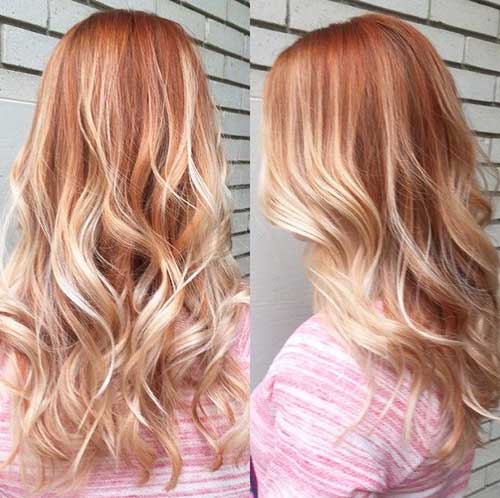 Long Strawberry Blonde Ombre Hair