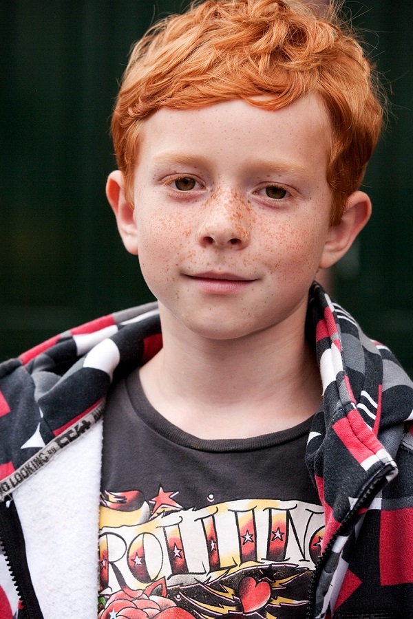 Red Head Clean Curls Haircut for boys